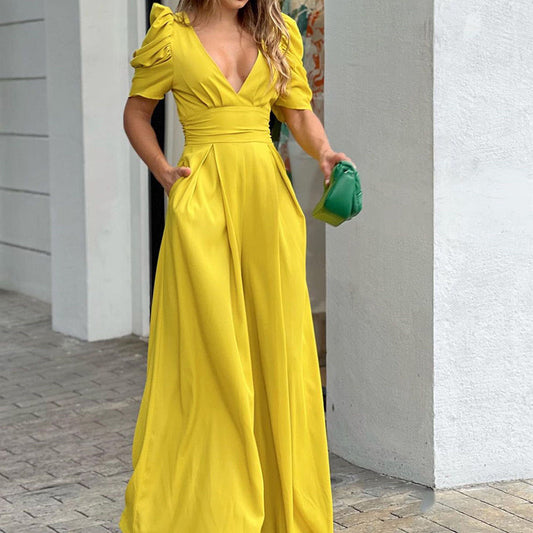 Elegant Jumpsuit med Brede Ben i Store Størrelser