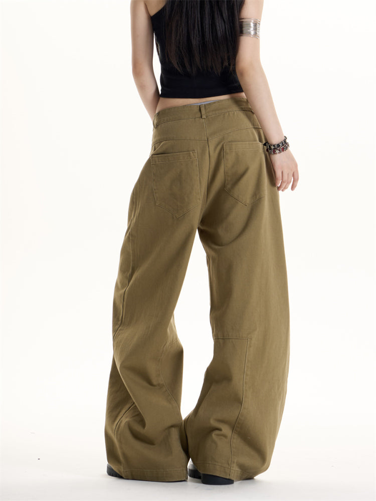 American Retro Hot Girl Belt Decorative Casual Pants