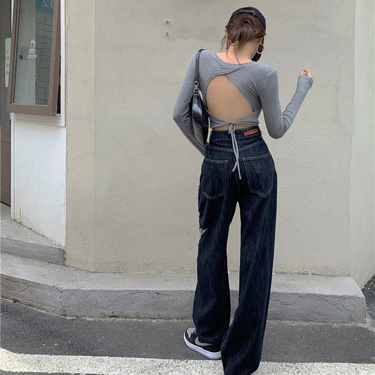 High Waist Slimming Loose Drape Wide-leg Pants Trousers