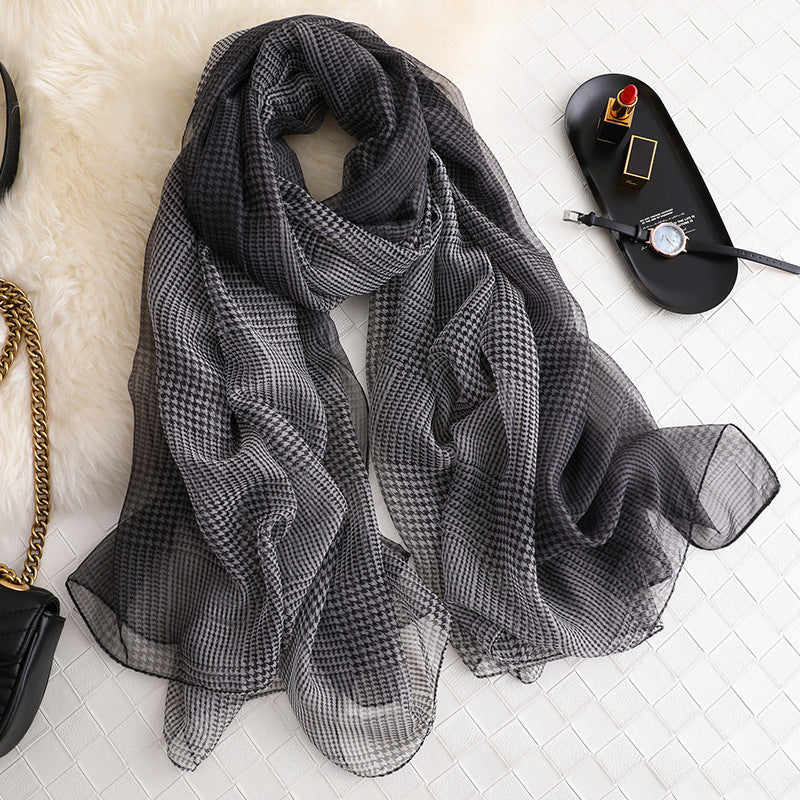 Fashion Women's Houndstooth Long Sun Shawl Scarf