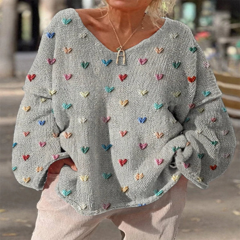 Dame V-hals populær hip-hop løs sweater