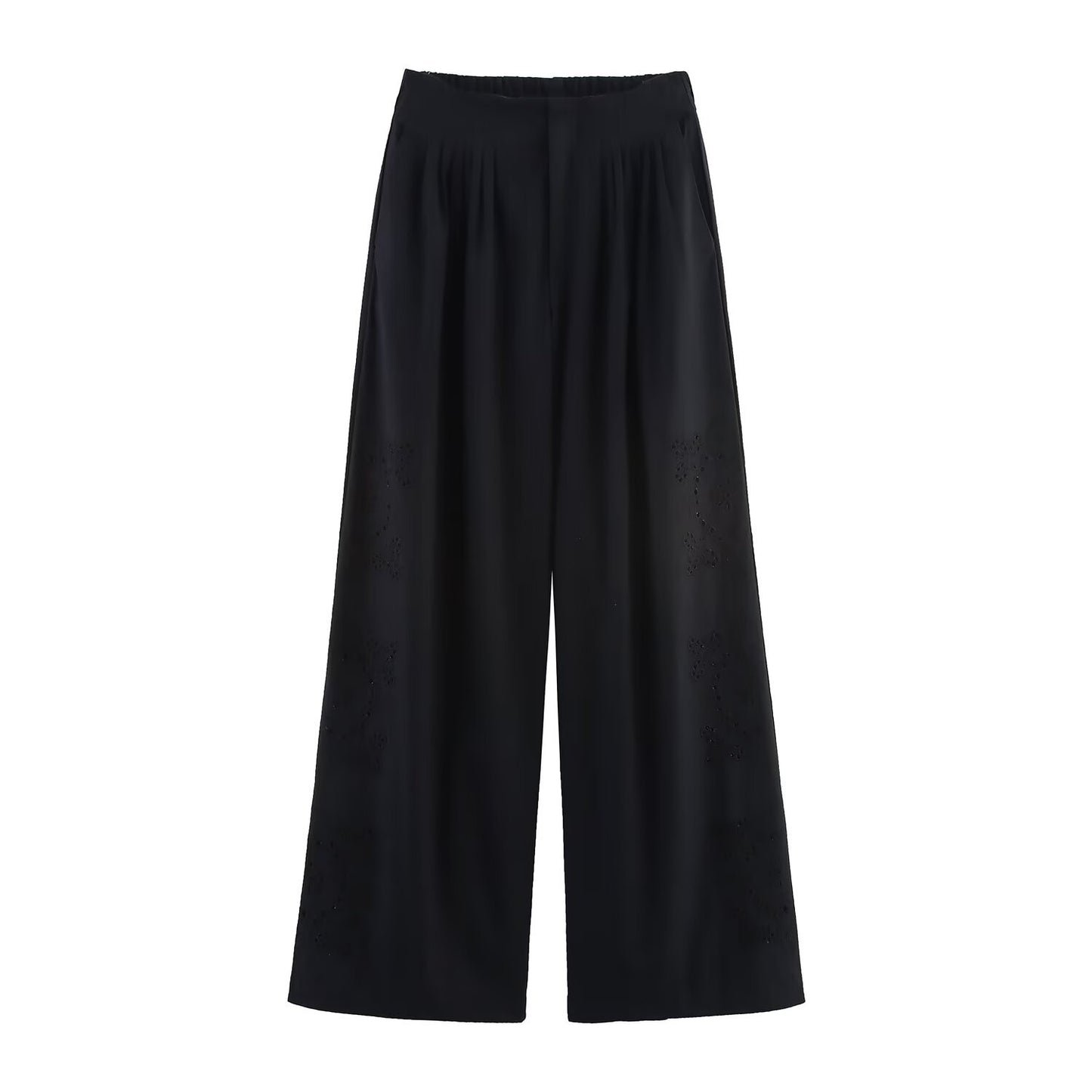 Women's Embroidered Top And Pleated Pants