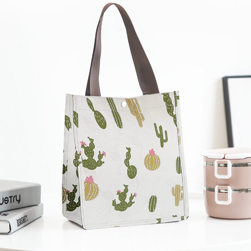 Korean Version Printed Canvas Cotton Bag Convenient Folding Handbag