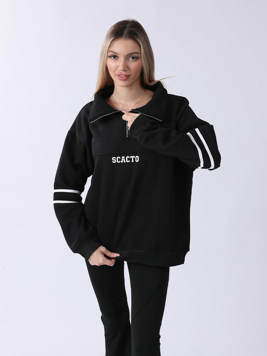 Dame-sweatshirt med lange ærmer