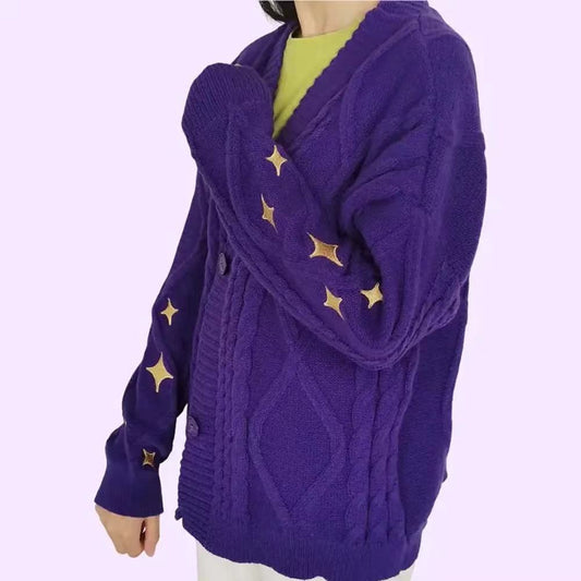 Sweater Cardigan Coat Embroidery Casual Knitting
