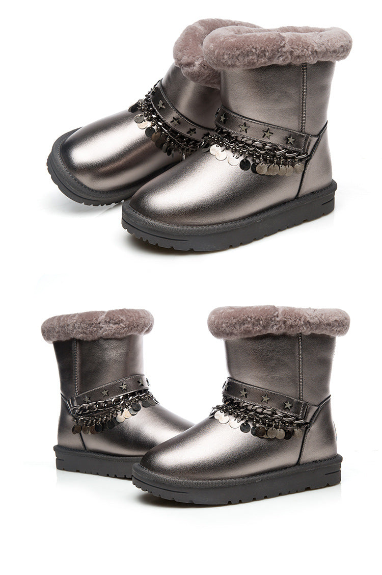 New Wool Warm Cotton Shoes With Fleece Casual