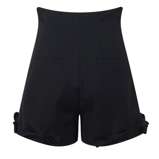 New High Waist Slim Fashion Shorts Decorated With Diamond Bows