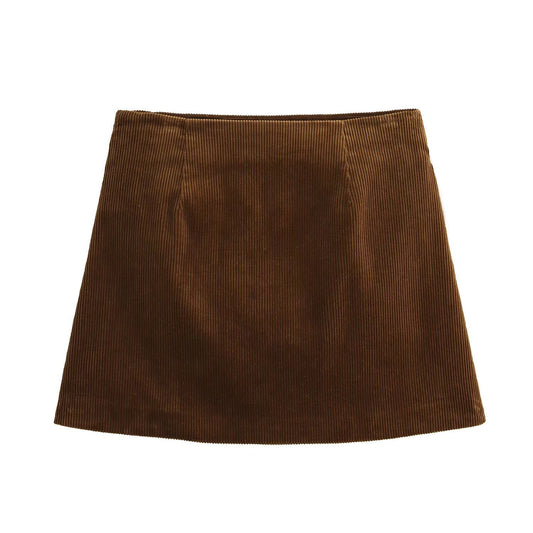 Stylish Women's Fashion Corduroy Short Skirt