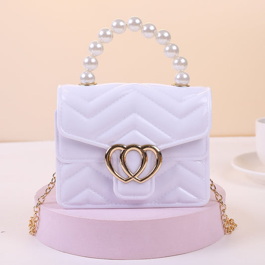 One Shoulder Messenger Mini Kæde Nøgle Perle Jelly Taske