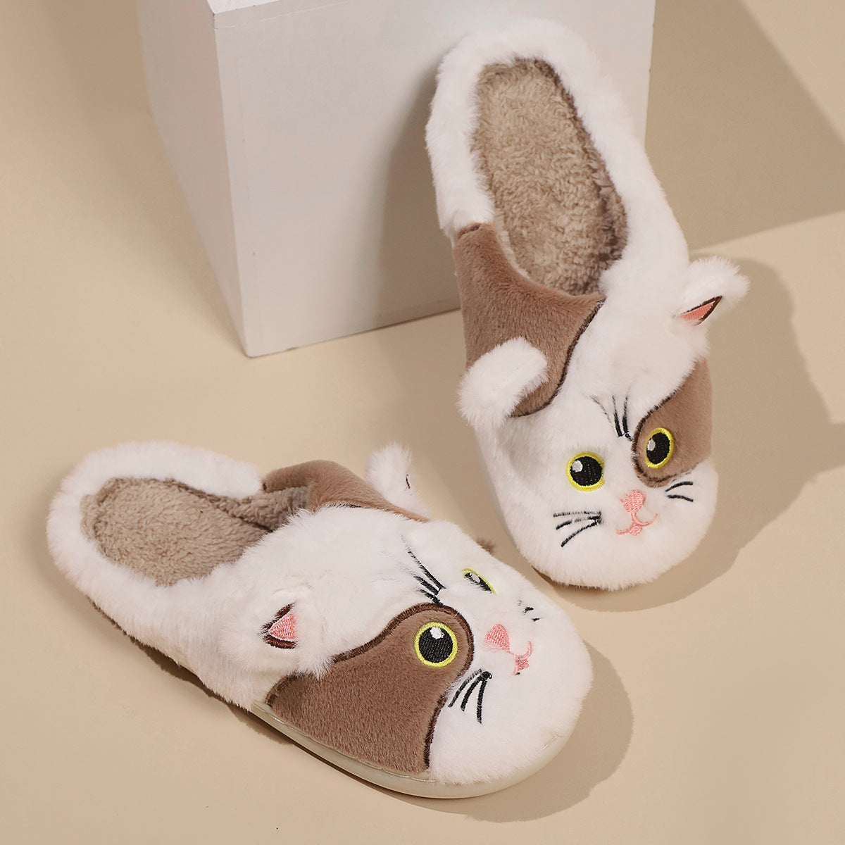 Kitty Fluffy Slippers Autumn And Winter Warm