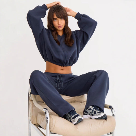 At-home Fashion Slim-fit Belted Cardigan And Pants Set