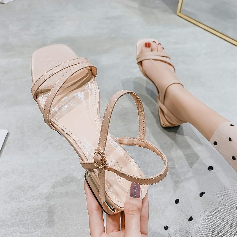 Flat Low Heel With Skirt Strap Sandals