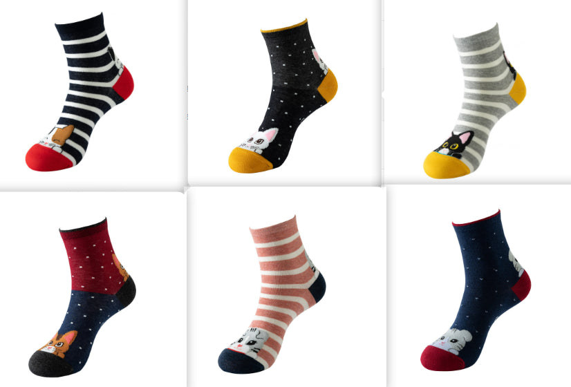 Mid-calf New Cat Pattern Women's Socks