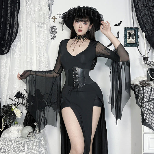 New Irregular Mesh-sleeve Dress