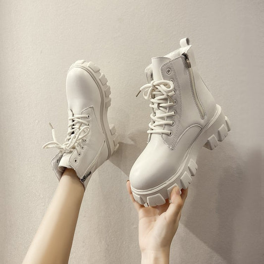Zipper Trifle Inner Increased Motorcycle Short Boots