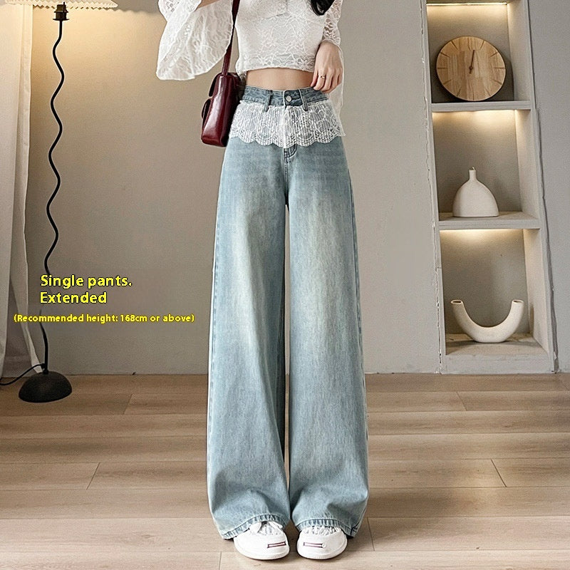 Løse slankende og lige blondejeans med brede ben