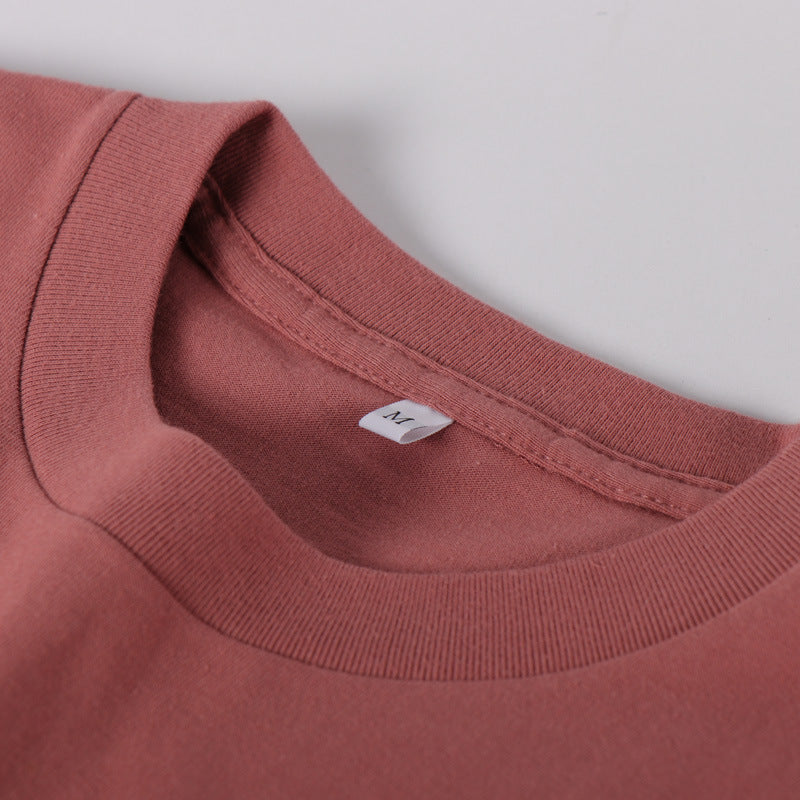 Ensfarvede T-shirts med korte ærmer til mænd og kvinder i bomuld