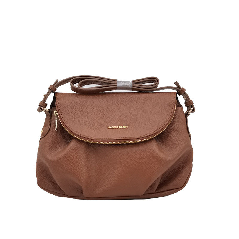 One Shoulder Zipper Flap Bag Women's Cross Body Bag