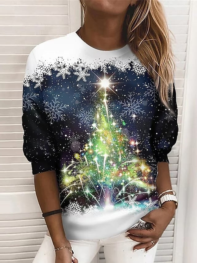 Efterårs- og Vintermode Ny Jule-langærmet Sweater