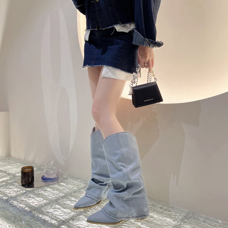 Long Boots Female Pointed High Heel Tall Knight Boots