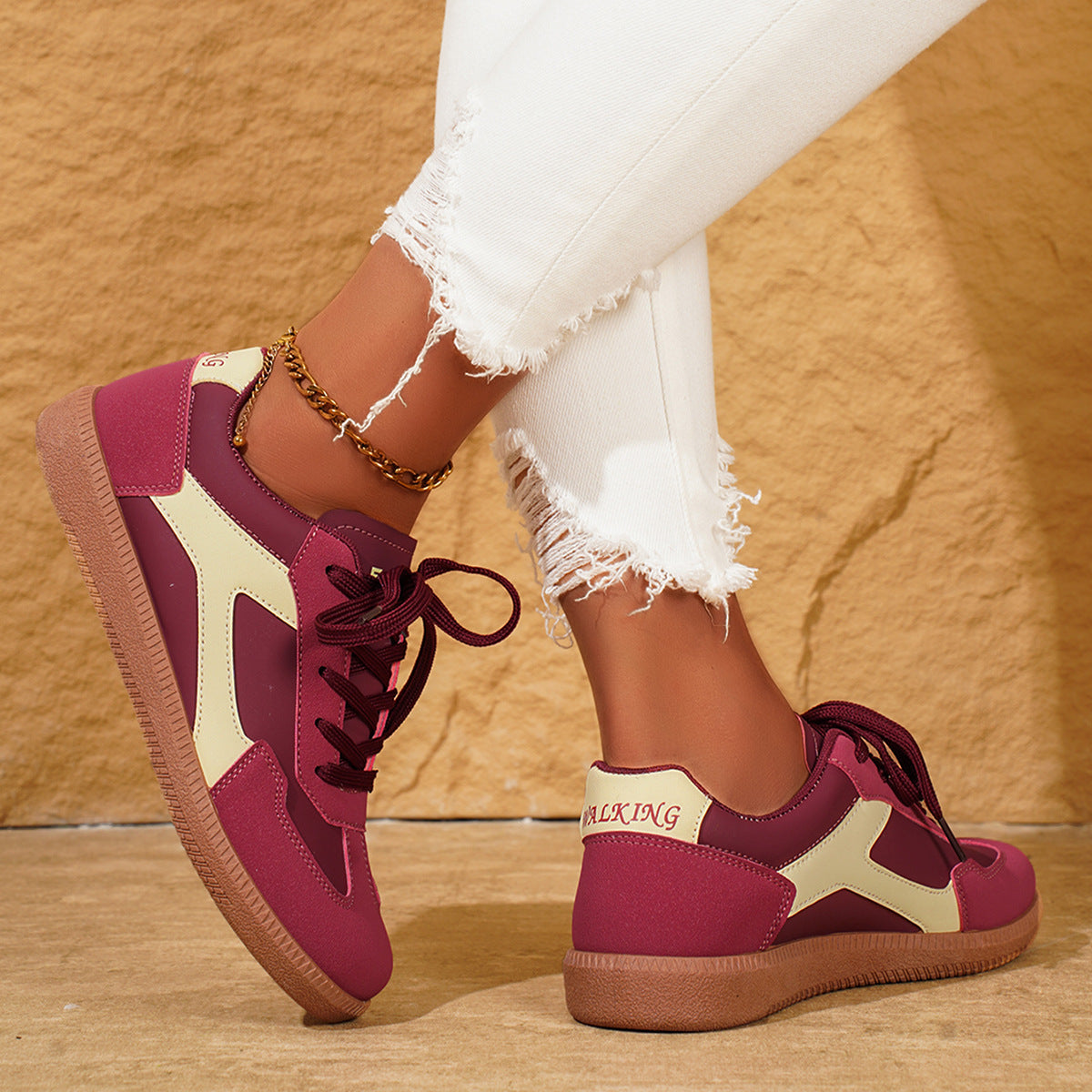 Spring And Autumn New All-match Moral Training Women's Lace-up Casual Shoes