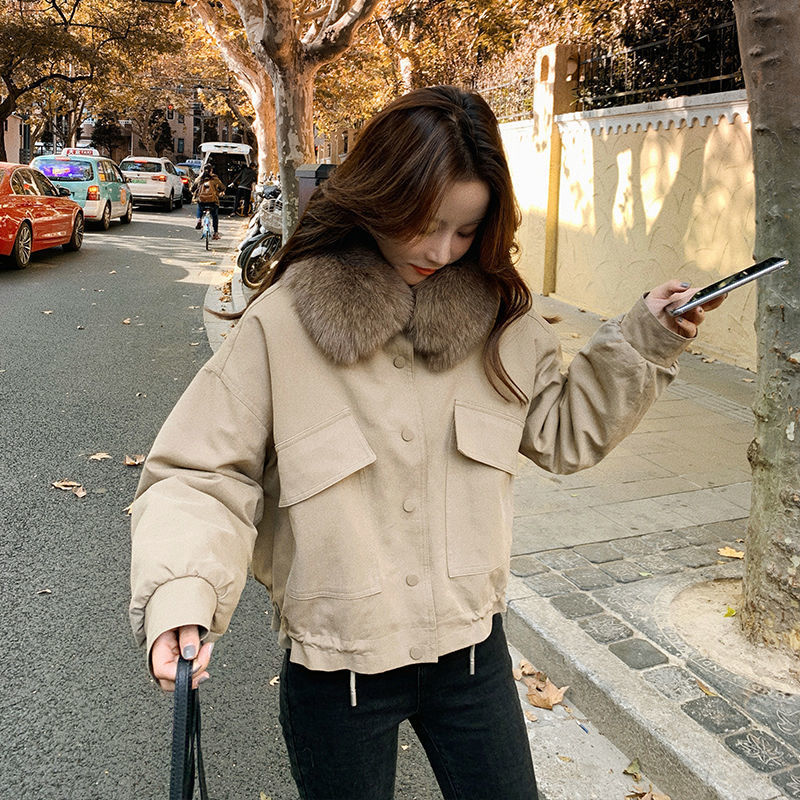 New All-match Short And Velvet Thick Coat Parker Cotton Jacket