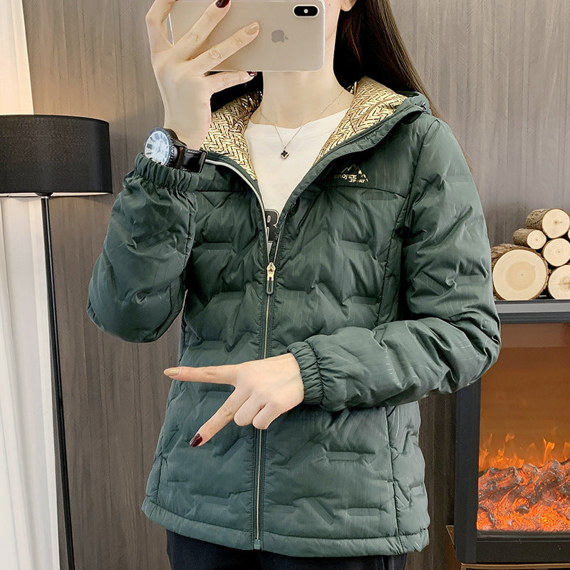 Down Jacket Women's Outdoor Sports And Casual Warm Hooded Top