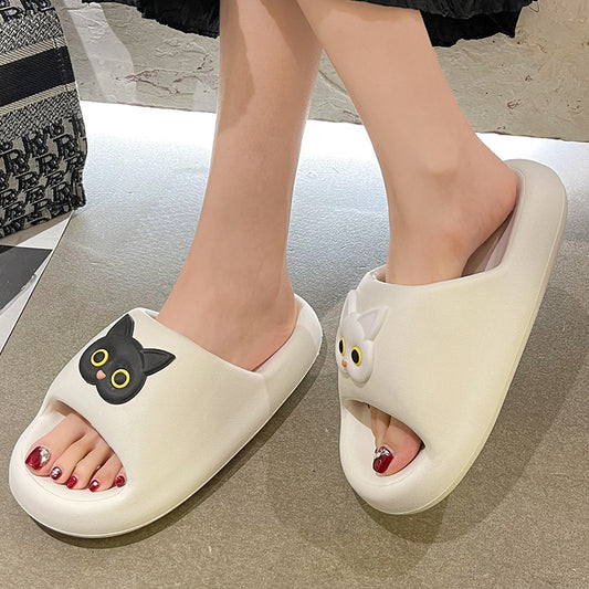 Dame skridsikre vandtætte hjemmesko med tyk bund koreansk stil sandaler sommer