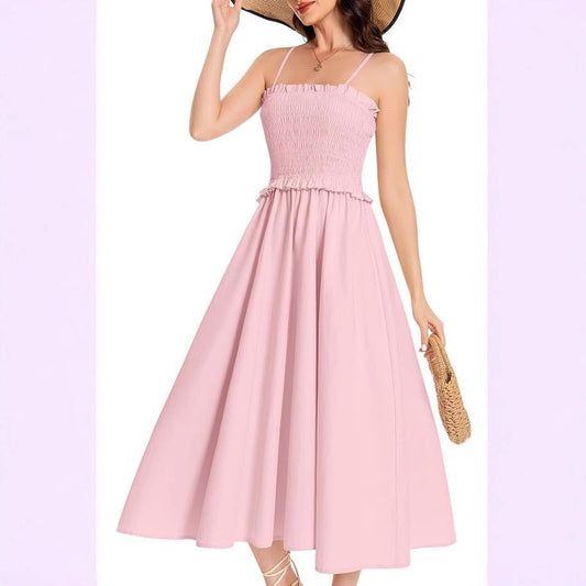 New French-style Elegant And Fashionable Strap Waist-cinching Dress