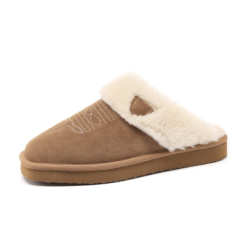 AutumnWinter Warm Cotton And Fur All-in-One Home Slippers