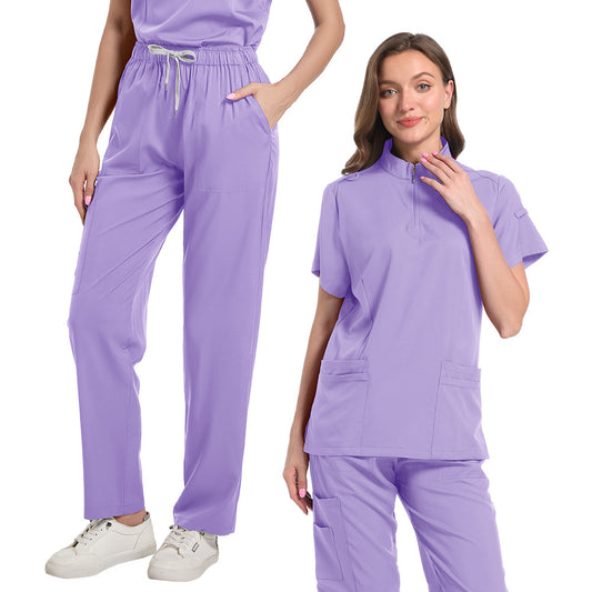 Zipper Beauty Salon Scrub Workwear