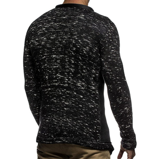 Sweater til mænd, afslappet, med syninger, lynlås og strikket top