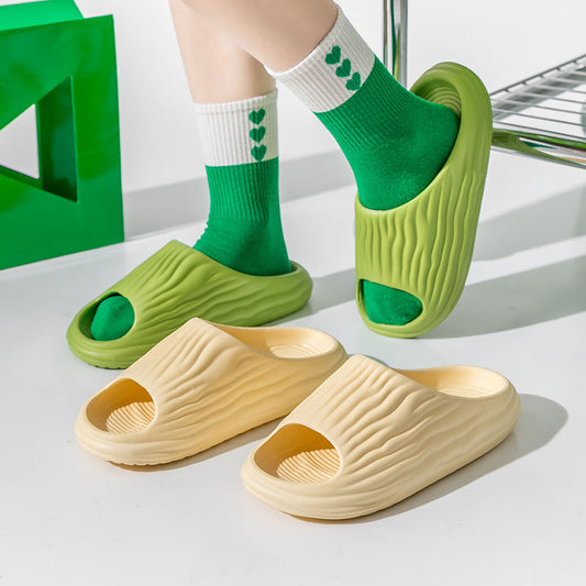 Ensfarvede Stribede Minimalistiske Komfortable Hjemmesko til Par