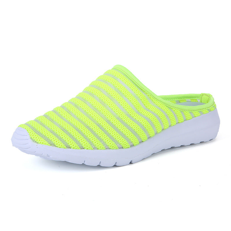 Half Drag Small White Mesh Breathable Casual Women's Shoes