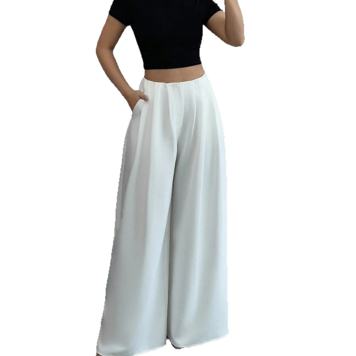 Light-luxury Figure-flattering Draped New Chinese-style Wide-leg Casual Pants