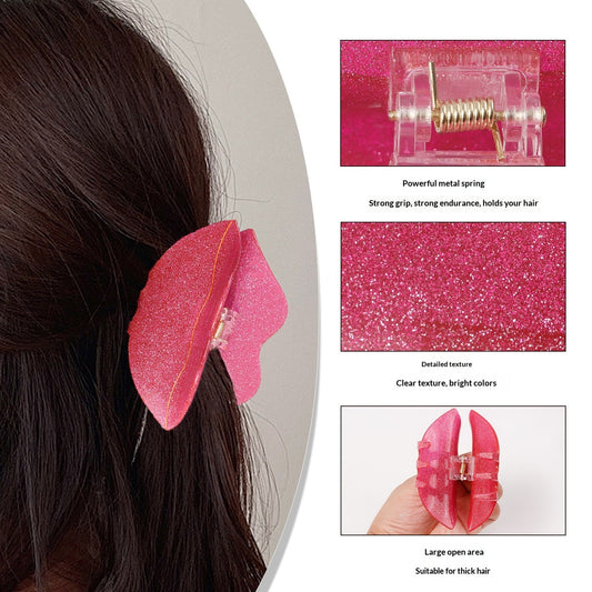 Red-toned Sweet-and-cool Style Hair Clip For The Back Of The Head