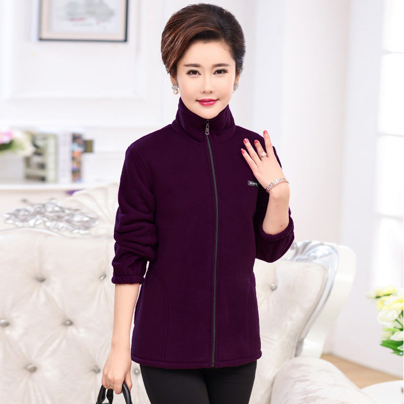 New Mom Middle-aged And Elderly Leisure Sports Polar Fleece Jacket