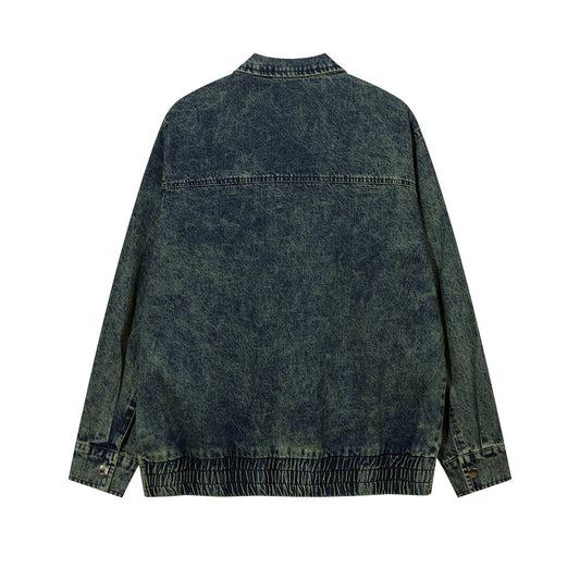 American Style Old Gradient Color Denim Jacket
