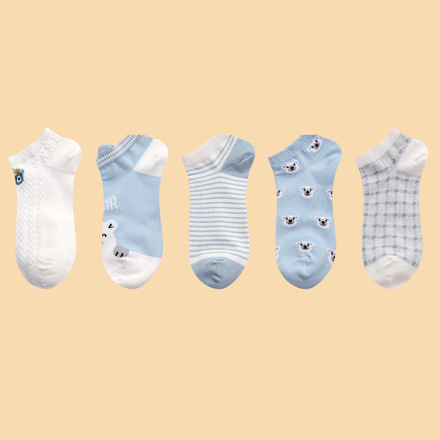 Embroidered Cartoon Fruit Strawberry Ice Cream Boat Socks Sweet Wild Socks