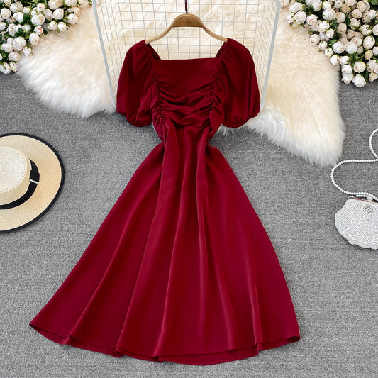 Summer Retro French-style Tangerine First-love Dress Forest-style Skirt