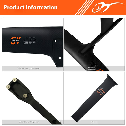 Højtydende kulfiber racing surfing udrevet hydrofoil