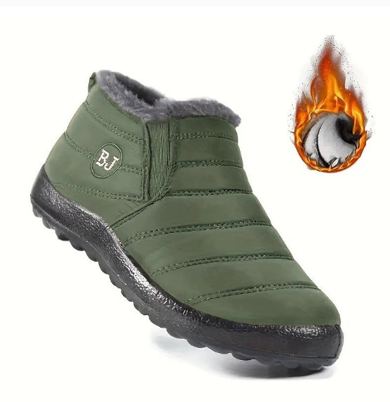 Cross-border Large Size Cotton Boots Men's And Women's Same Style Middle-aged And Elderly Slip-on Plus Velvet Thick Snow Boots Foreign Trade Warm Low-cut Boots