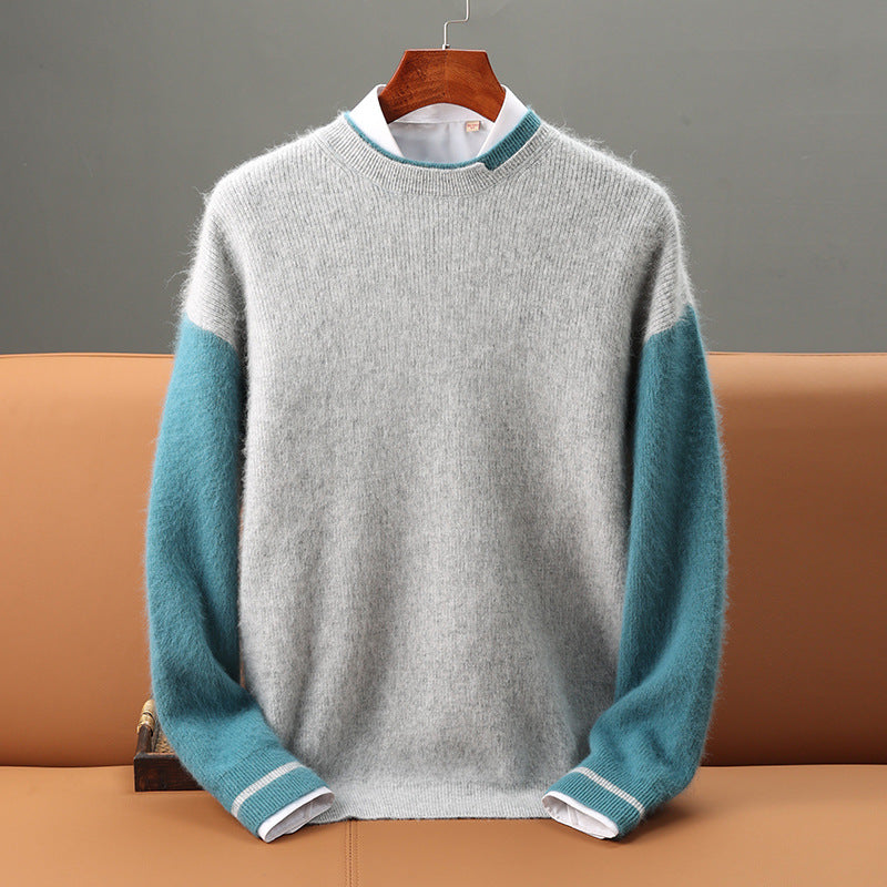 Mink Sweater Men's Round Neck Thickened Loose And Warm