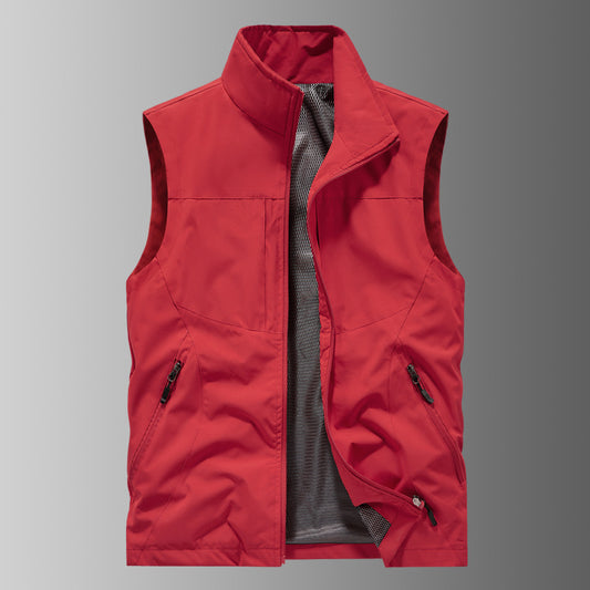 Men's Casual Stand Collar Printed Vest