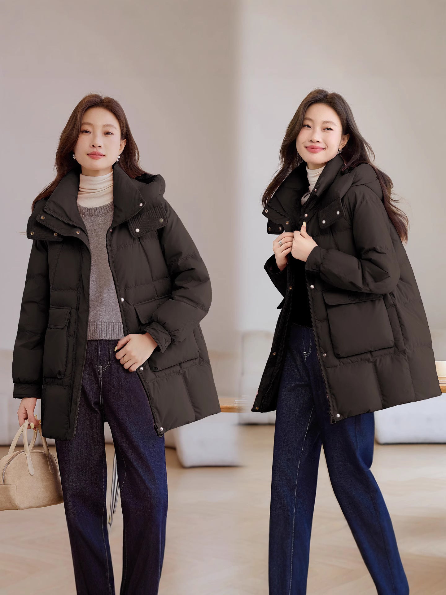 Loose Casual Cold Protective Clothing Temperament Cotton-padded Jacket