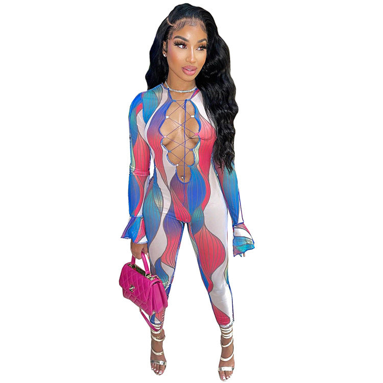 Women's Fashion Printed Jumpsuit