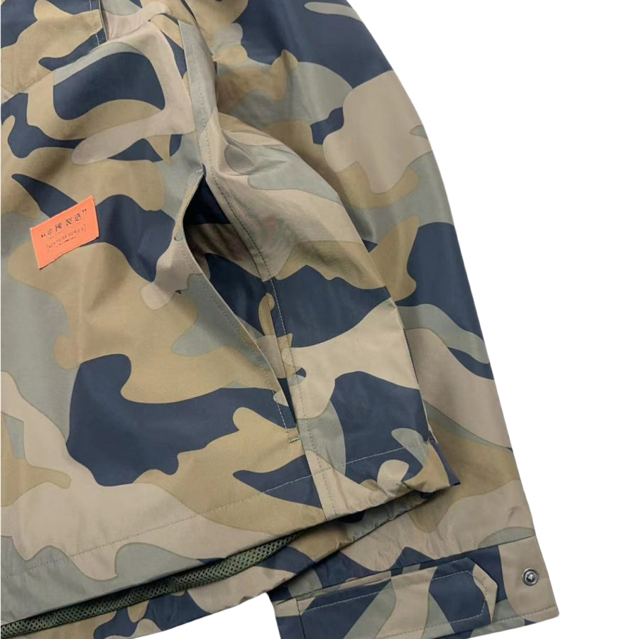 Retro Camouflage Hættetrøje Pullover Print Casual Jakke