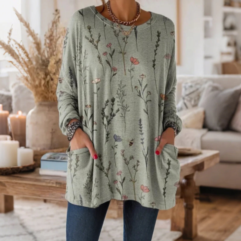 National Geometry Women's Print Casual Long Sleeve T-shirt