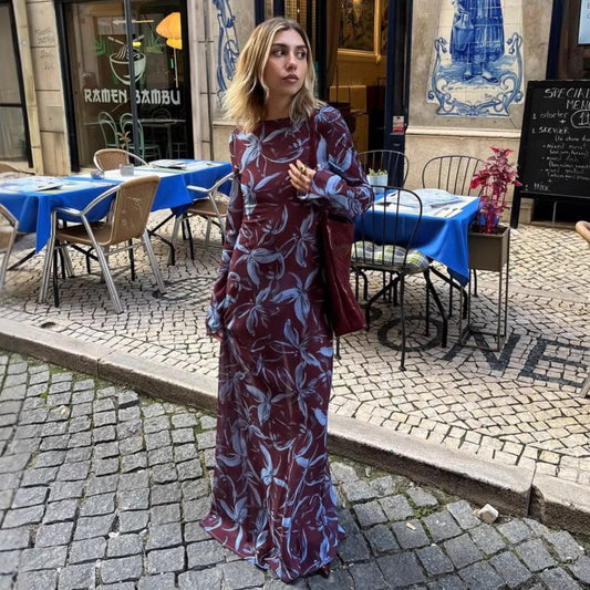 Fashionable Slim-fit Printed Dress For Women