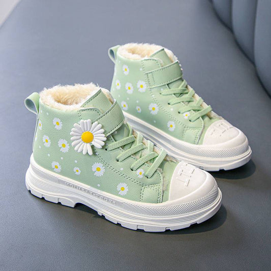 Girls Martin Boots Cotton Short Middle-aged Kids